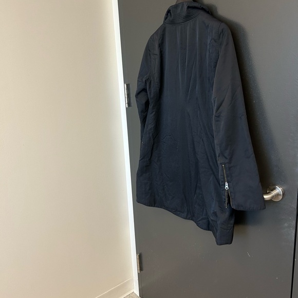 Eileen Fisher XS fleece lined GUC Utility Jacket Asymmetrical Zipper High Collar - Picture 4 of 14